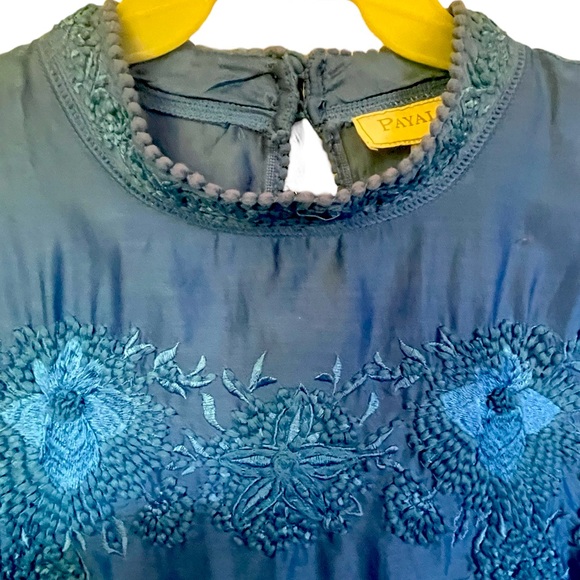 Women’s Payal Jain Anthropology Blue Floral Embroidered Top in Size XL. - Picture 10 of 16